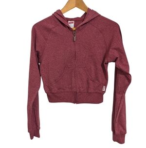 NWOT Soffe Cropped Zip-Up Hoodie 2000s 2010s Maroon Small